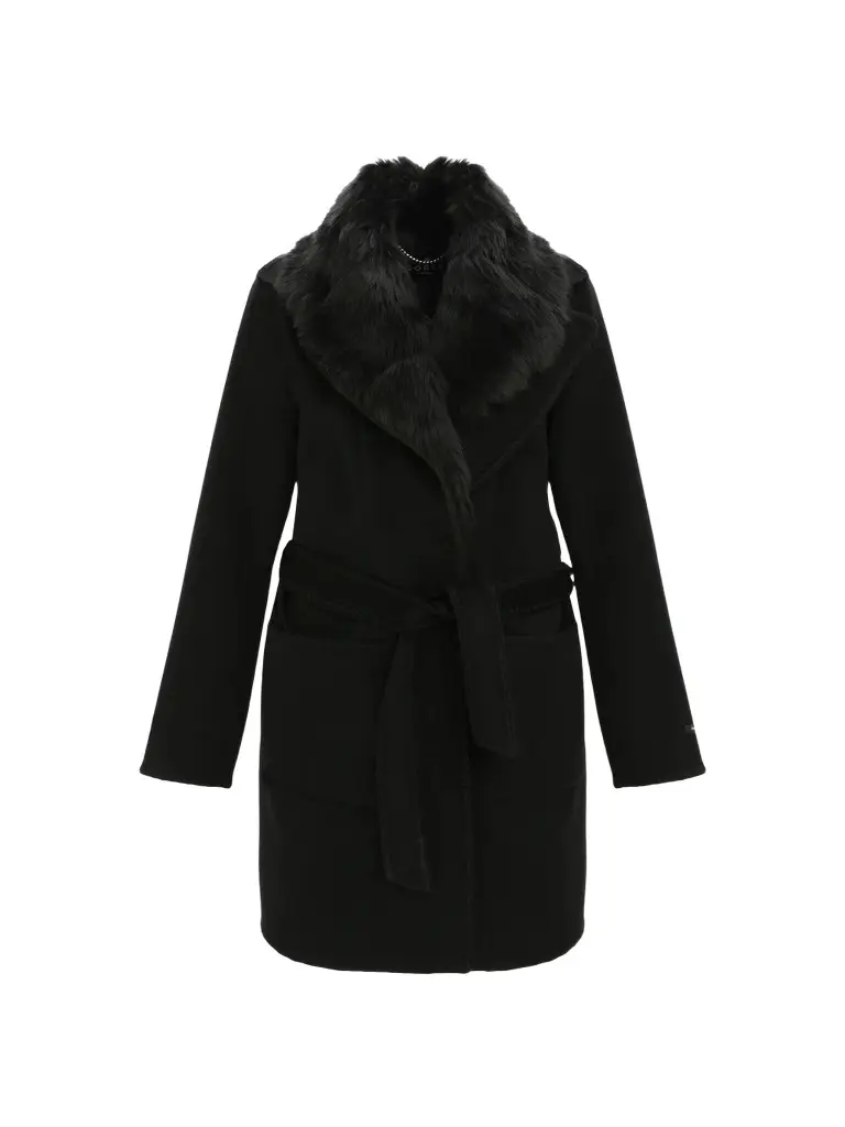 Women's Cashmere and Wool Stroller with Shearling Lamb Collar Women's Cashmere and Wool Stroller with Shearling Lamb Collar