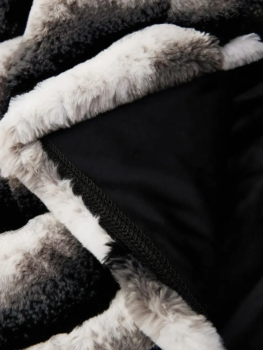 Gorski Striped Faux-Fur Throw Blanket | Thumbnail 2 Gorski Striped Faux-Fur Throw Blanket | Thumbnail 2