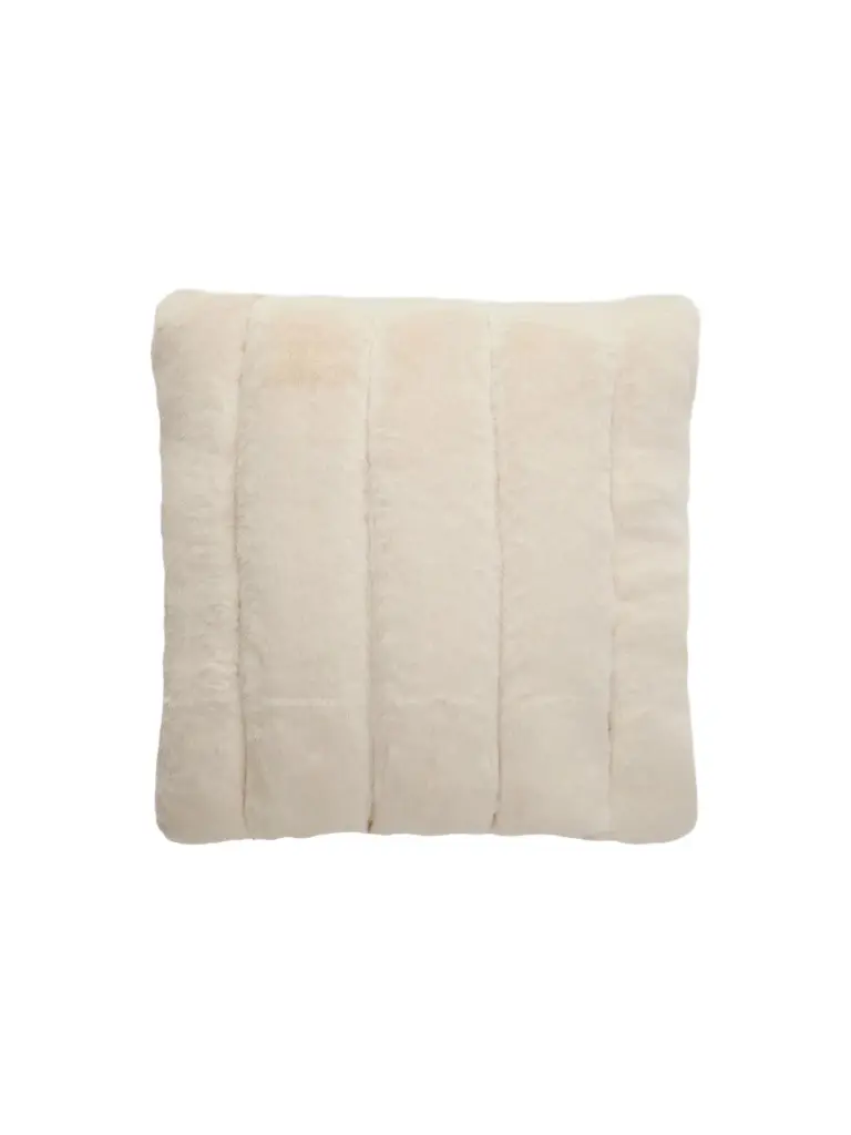 Gorski Faux-Fur Quilted Throw Pillow