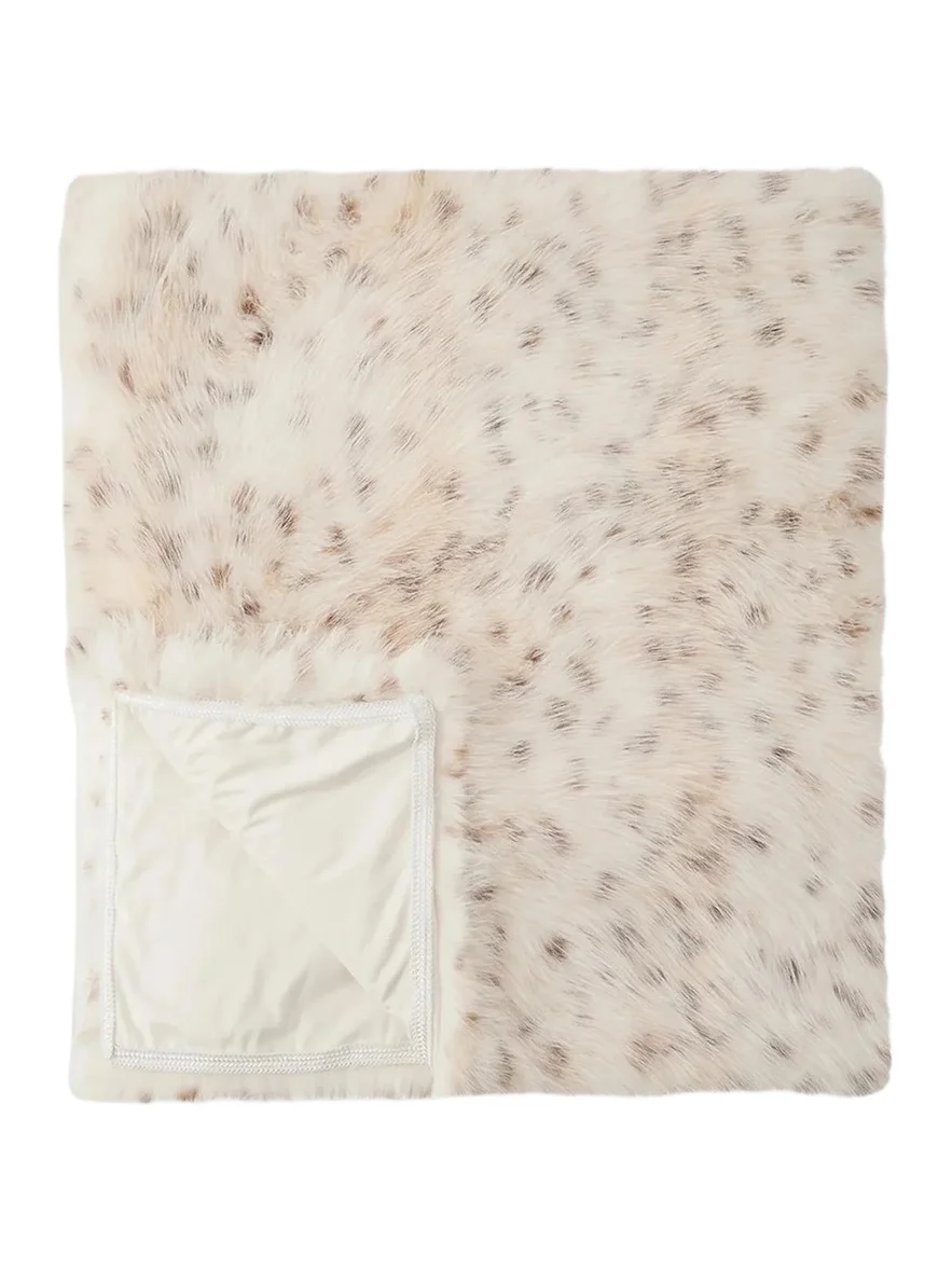 Lyla Grant Lynx-Print Faux-Fur Throw Blanket