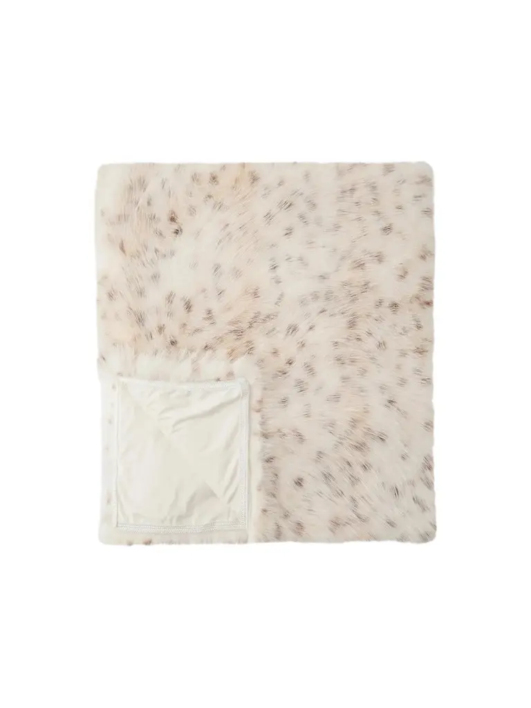 Gorski Lynx-Print Faux-Fur Throw Blanket