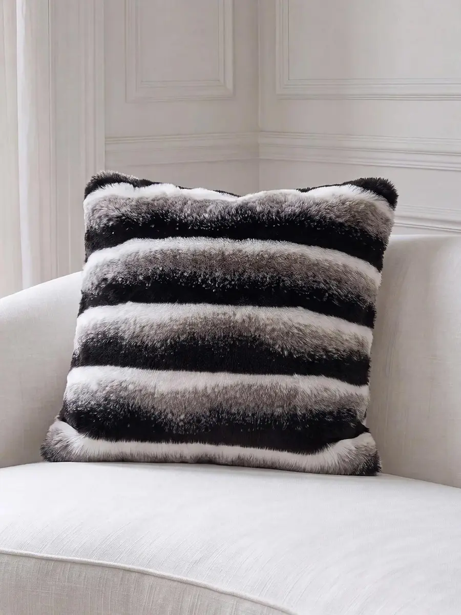Gorski Striped Faux-Fur Throw Pillow | Thumbnail 3 Gorski Striped Faux-Fur Throw Pillow | Thumbnail 3