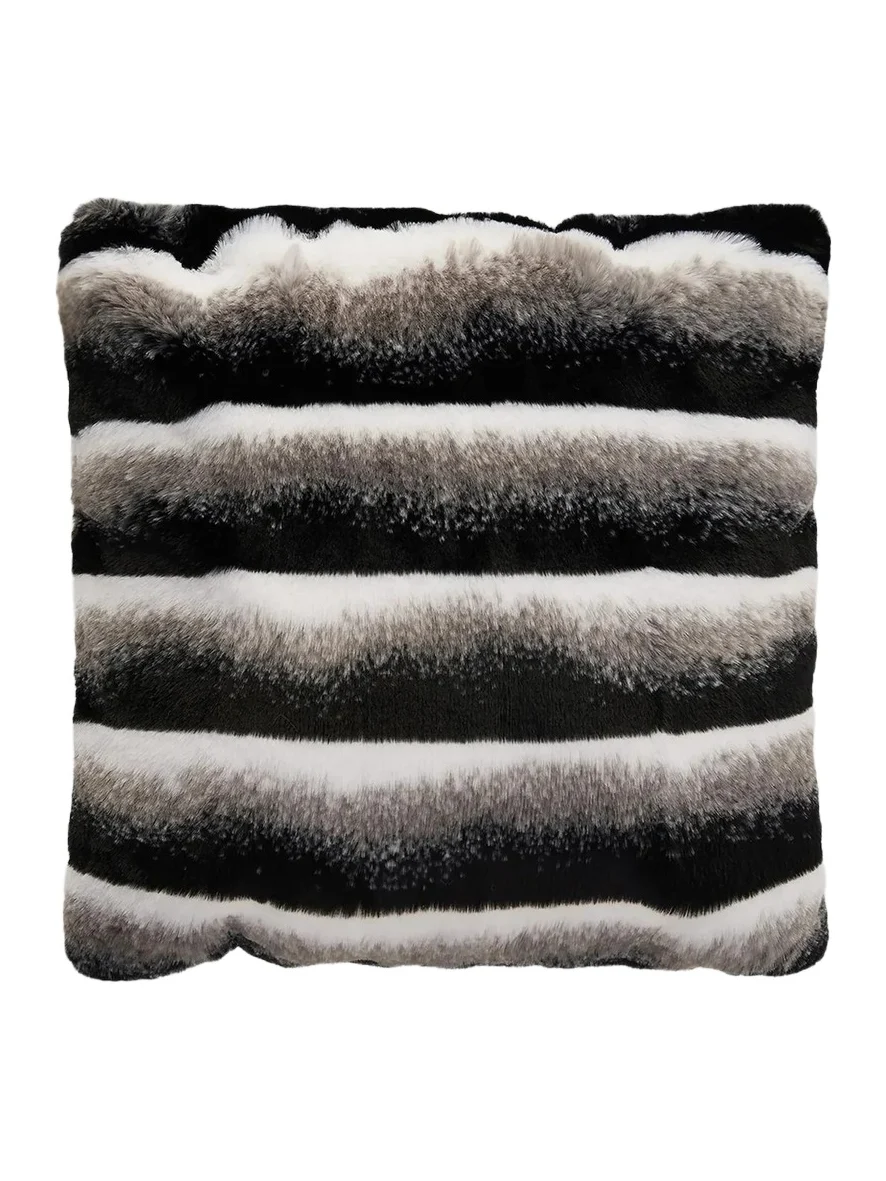 Gorski Striped Faux-Fur Throw Pillow