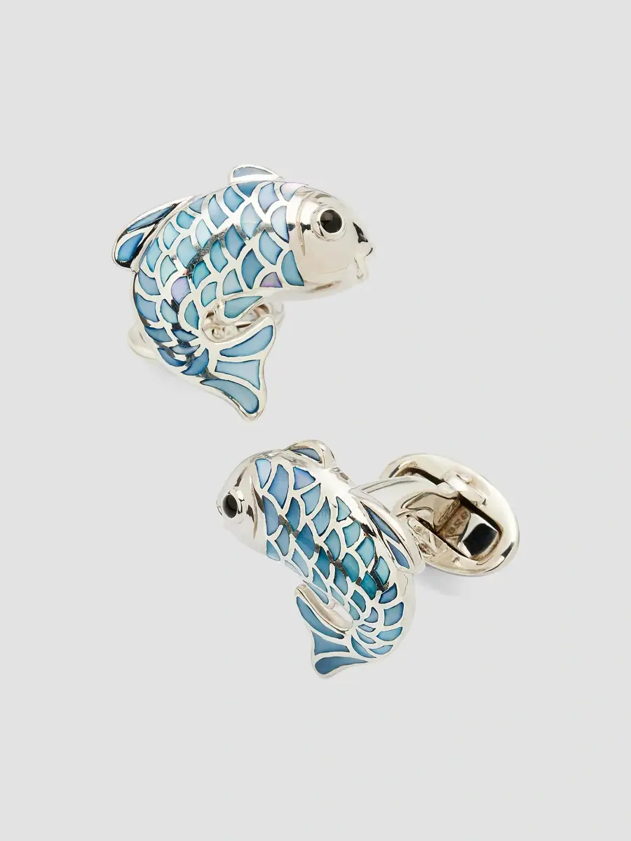 Jan Leslie Men's Koi Fish Mother-of-Pearl Cufflinks | Thumbnail 3 Jan Leslie Men's Koi Fish Mother-of-Pearl Cufflinks | Thumbnail 3