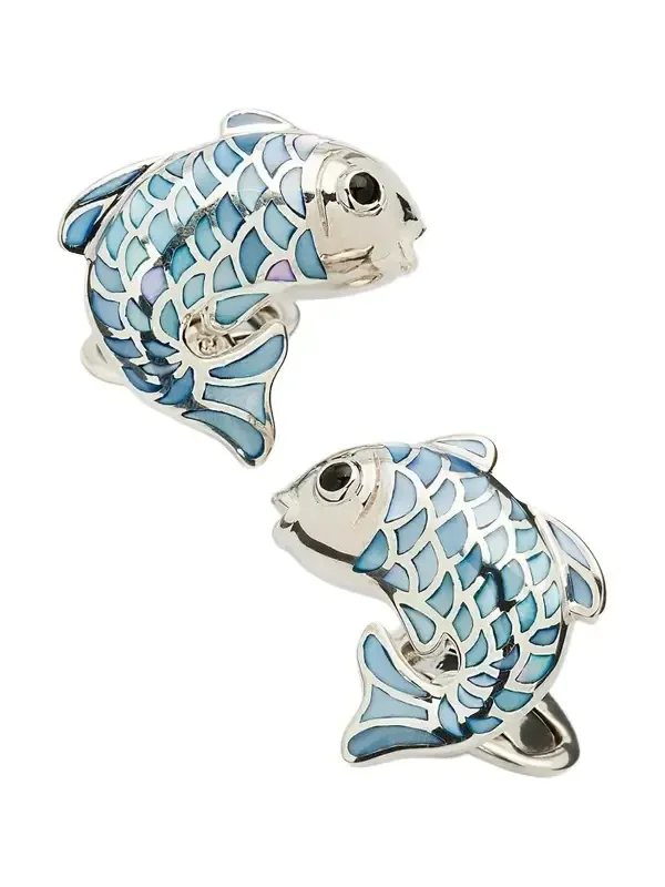 Men's Koi Fish Mother-of-Pearl Cufflinks