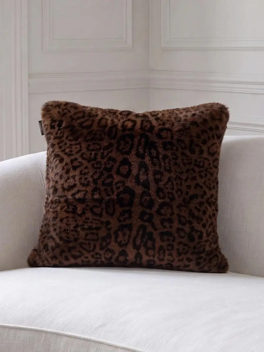 Gorski Leopard-Print Faux-Fur Throw Pillow | Thumbnail 3 Gorski Leopard-Print Faux-Fur Throw Pillow | Thumbnail 3