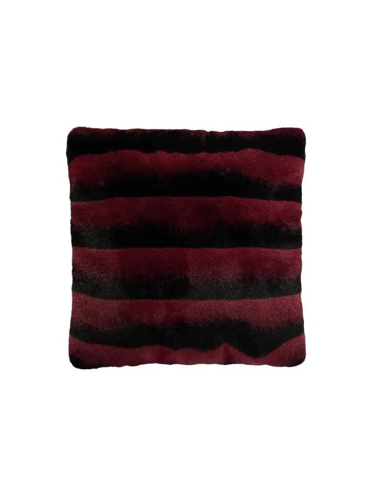 Gorski Striped Faux-Fur Throw Pillow