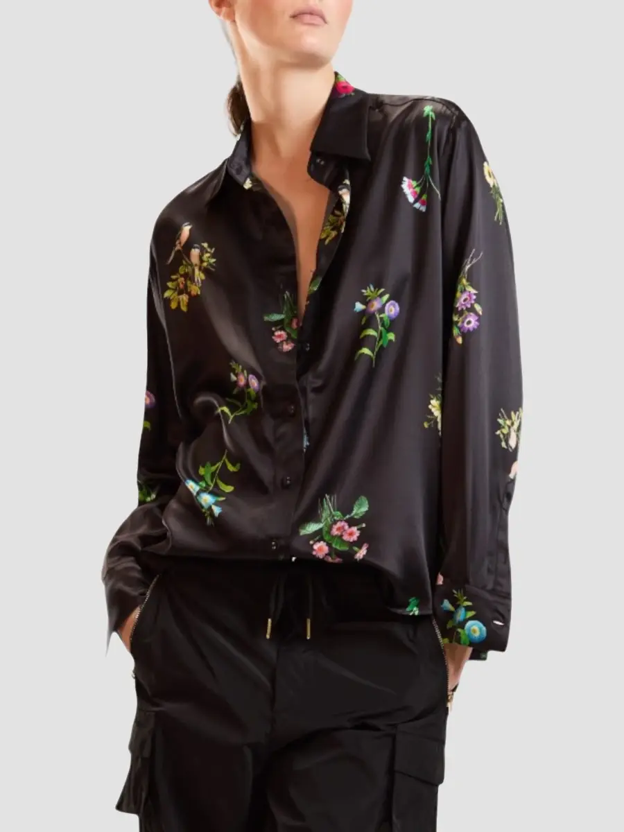 CYNTHIA ROWLEY Women's Collectible Floral Silk Shirt | Thumbnail 2 CYNTHIA ROWLEY Women's Collectible Floral Silk Shirt | Thumbnail 2