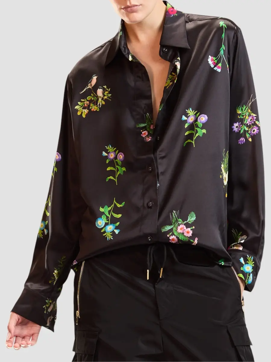 CYNTHIA ROWLEY Women's Collectible Floral Silk Shirt | Thumbnail 5 CYNTHIA ROWLEY Women's Collectible Floral Silk Shirt | Thumbnail 5