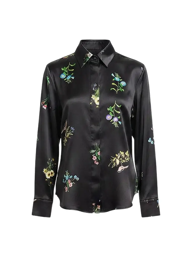 CYNTHIA ROWLEY Women's Collectible Floral Silk Shirt