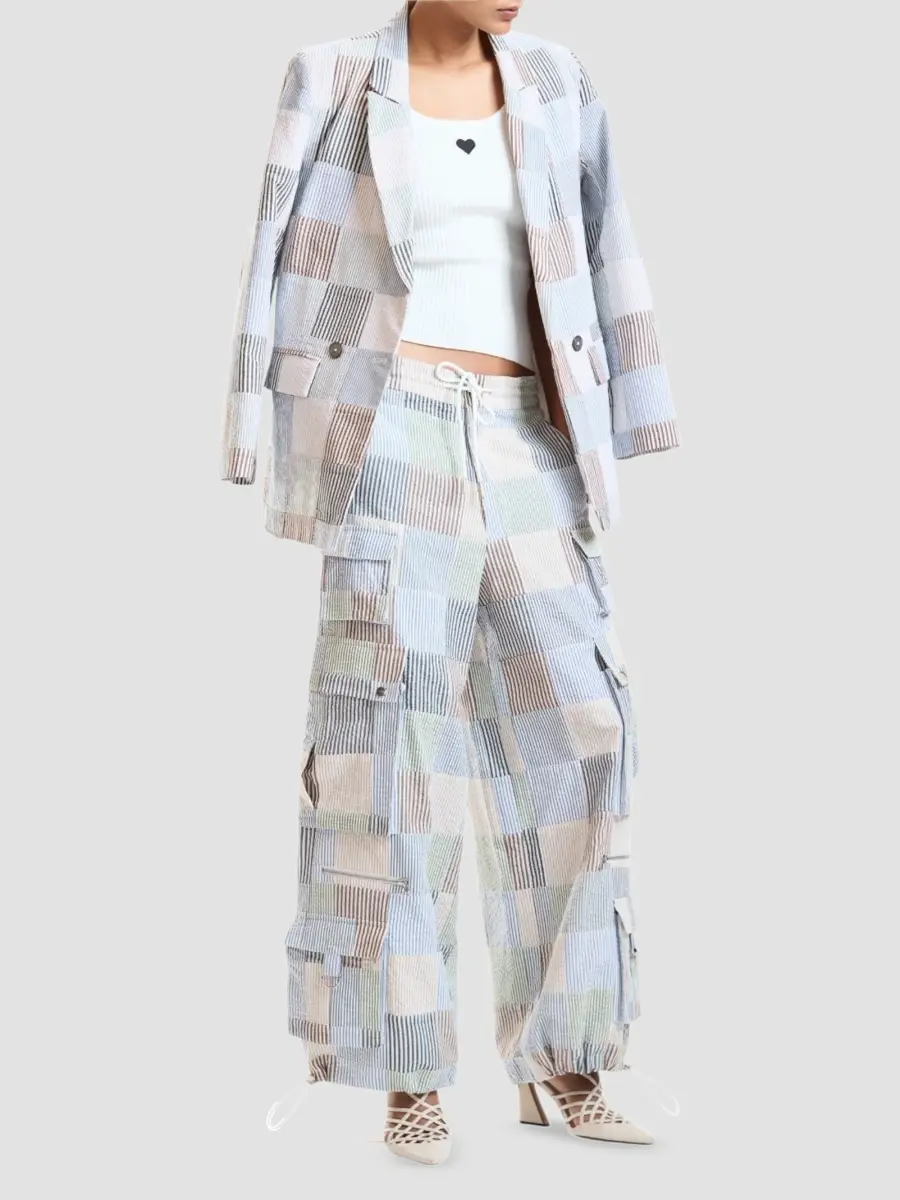 CYNTHIA ROWLEY Women's Millie Seersucker Single-Breasted Blazer | Thumbnail 2