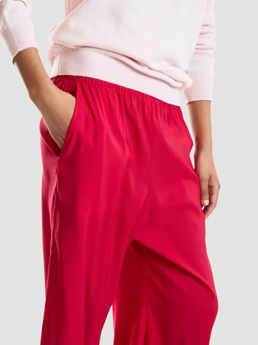 CYNTHIA ROWLEY Women's Tour Elasticized Wide-Leg Pants | Thumbnail 5