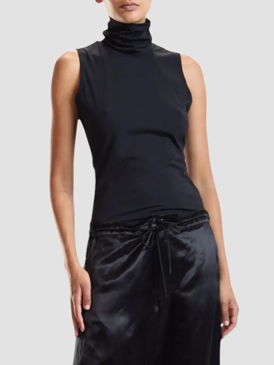 CYNTHIA ROWLEY Women's Sutton Jersey Sleeveless Turtleneck Top | Thumbnail 2