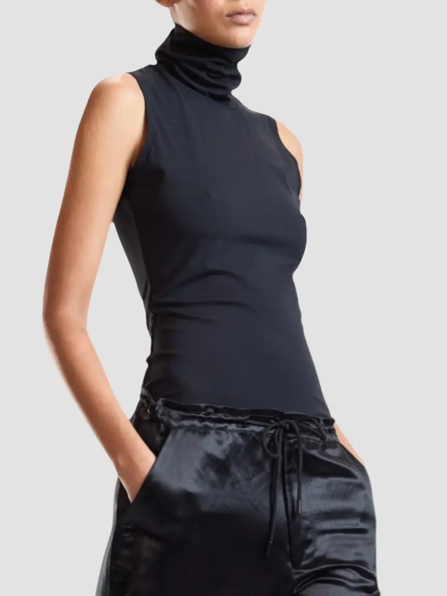 CYNTHIA ROWLEY Women's Sutton Jersey Sleeveless Turtleneck Top | Thumbnail 3