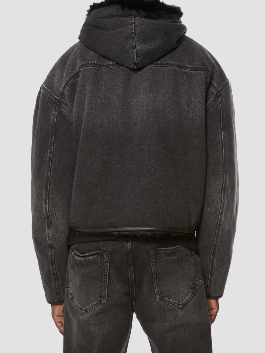 Purple Brand Men's Reversible Denim & Faux-Fur Hooded Jacket | Thumbnail 3 Purple Brand Men's Reversible Denim & Faux-Fur Hooded Jacket | Thumbnail 3
