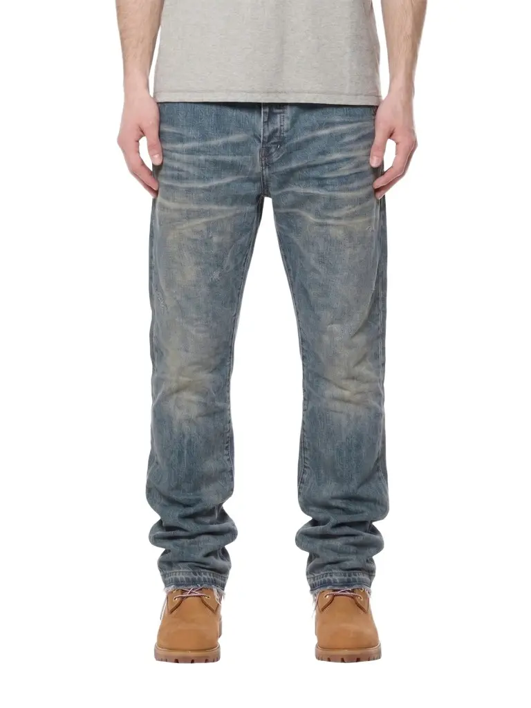 Purple Brand Men's Distressed Washed Mid-Rise Straight-Leg Jeans