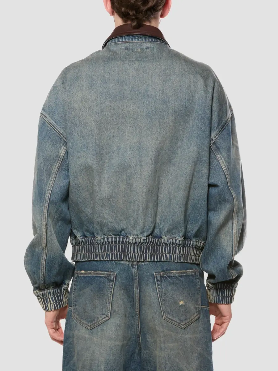 Purple Brand Men's Contrast-Collar Cotton Denim Oversized Jacket | Thumbnail 3 Purple Brand Men's Contrast-Collar Cotton Denim Oversized Jacket | Thumbnail 3