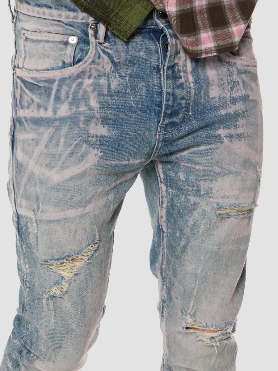 Purple Brand Men's Flock Drywork Stretch-Cotton Jeans | Thumbnail 3 Purple Brand Men's Flock Drywork Stretch-Cotton Jeans | Thumbnail 3