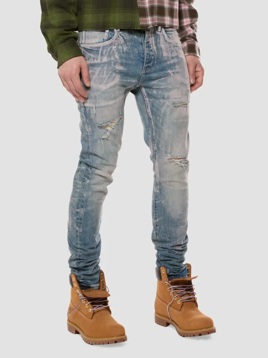 Purple Brand Men's Flock Drywork Stretch-Cotton Jeans | Thumbnail 4 Purple Brand Men's Flock Drywork Stretch-Cotton Jeans | Thumbnail 4