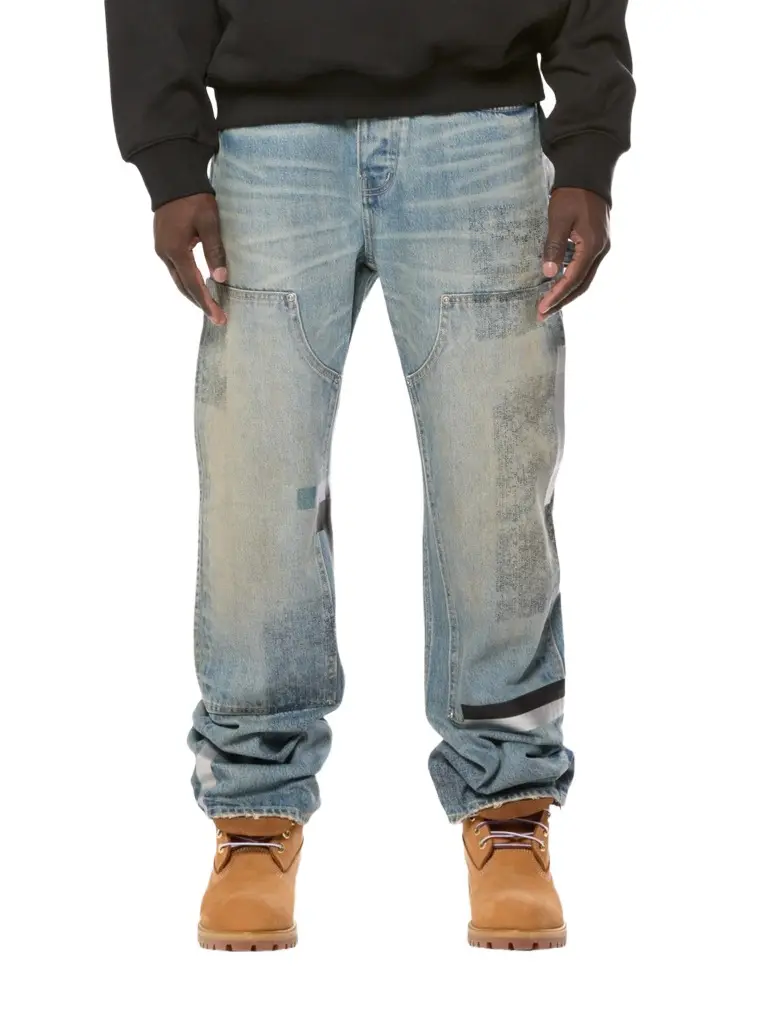 Purple Brand Men's Stamped Foil Straight-Leg Jeans