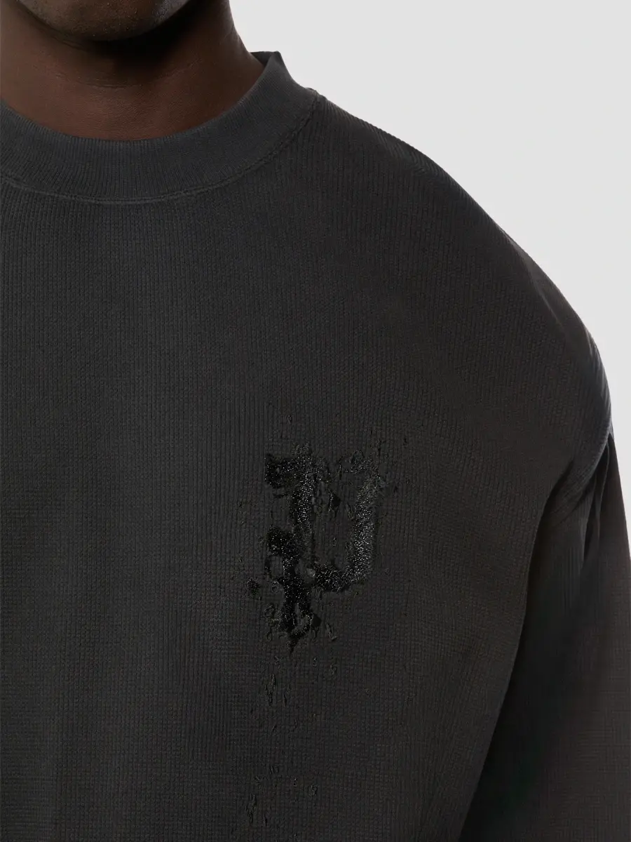 Purple Brand Men's Logo Cotton Sweatshirt | Thumbnail 3 Purple Brand Men's Logo Cotton Sweatshirt | Thumbnail 3
