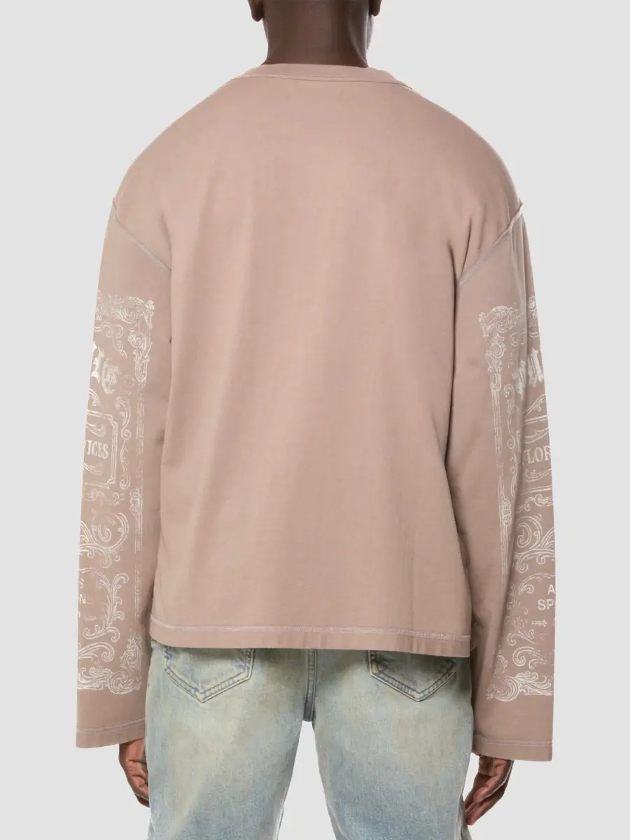 Purple Brand Men's Graphic Flared Long-Sleeve Crop T-Shirt | Thumbnail 2 Purple Brand Men's Graphic Flared Long-Sleeve Crop T-Shirt | Thumbnail 2