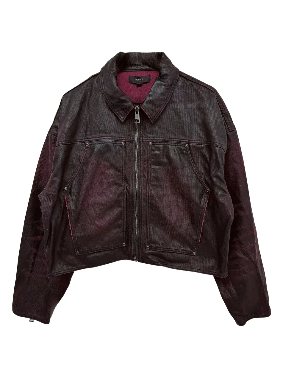Purple Brand Men's Patent Vintage Cotton Denim Jacket