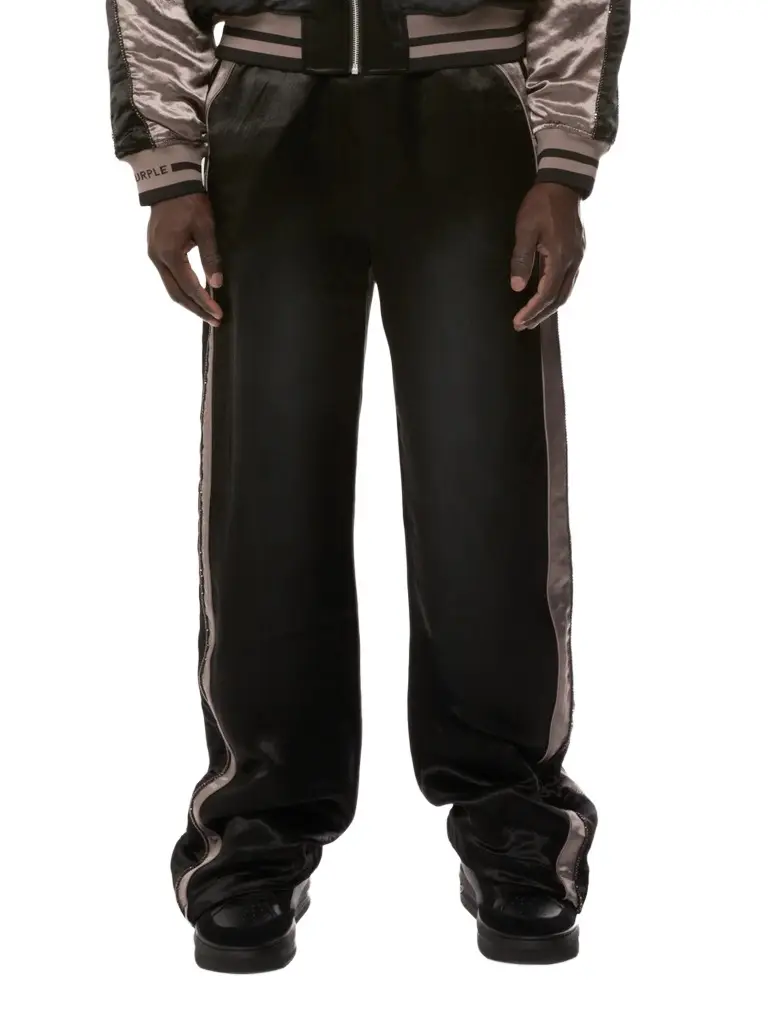 Purple Brand Men's Souvenir Crystal-Embellished Stacked Wide-Leg Pants