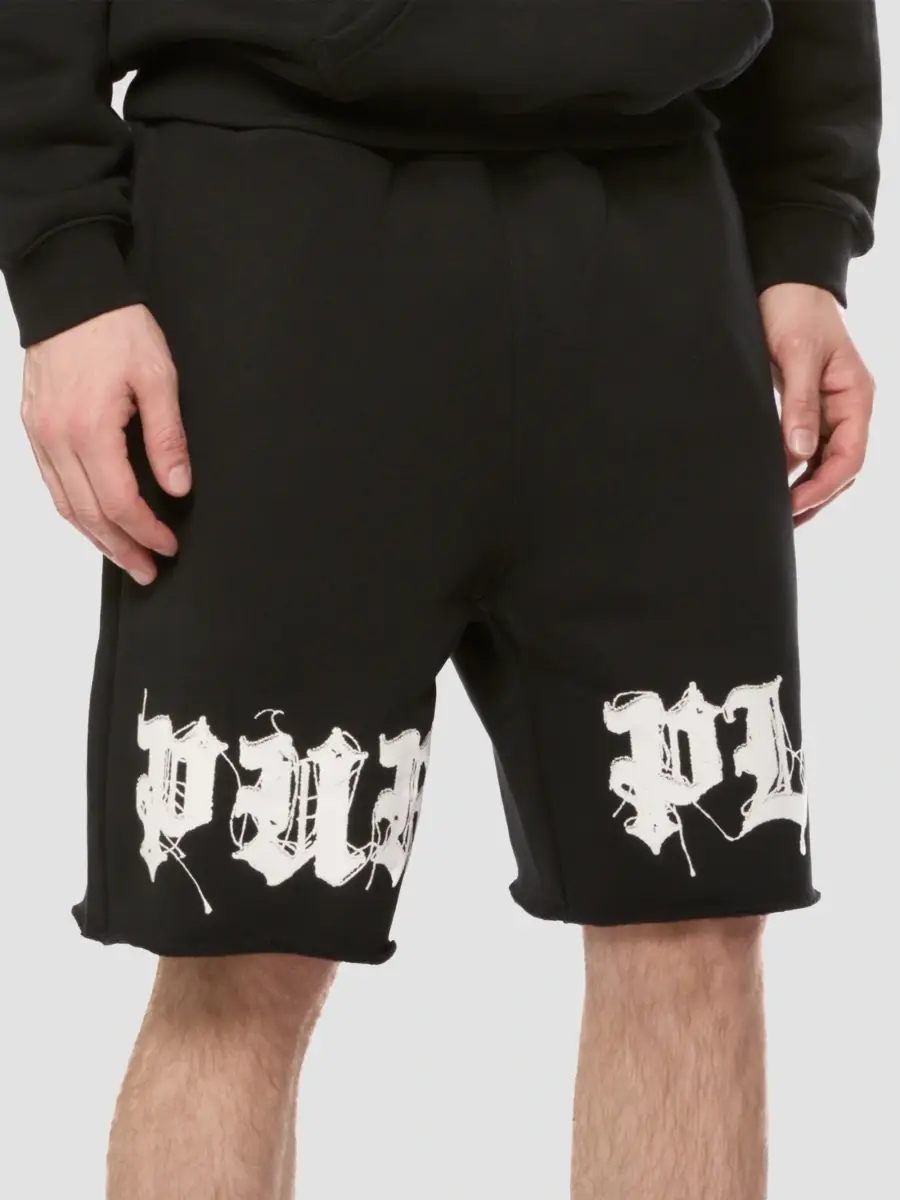 Purple Brand Men's Logo Cotton Fleece Shorts | Thumbnail 4 Purple Brand Men's Logo Cotton Fleece Shorts | Thumbnail 4