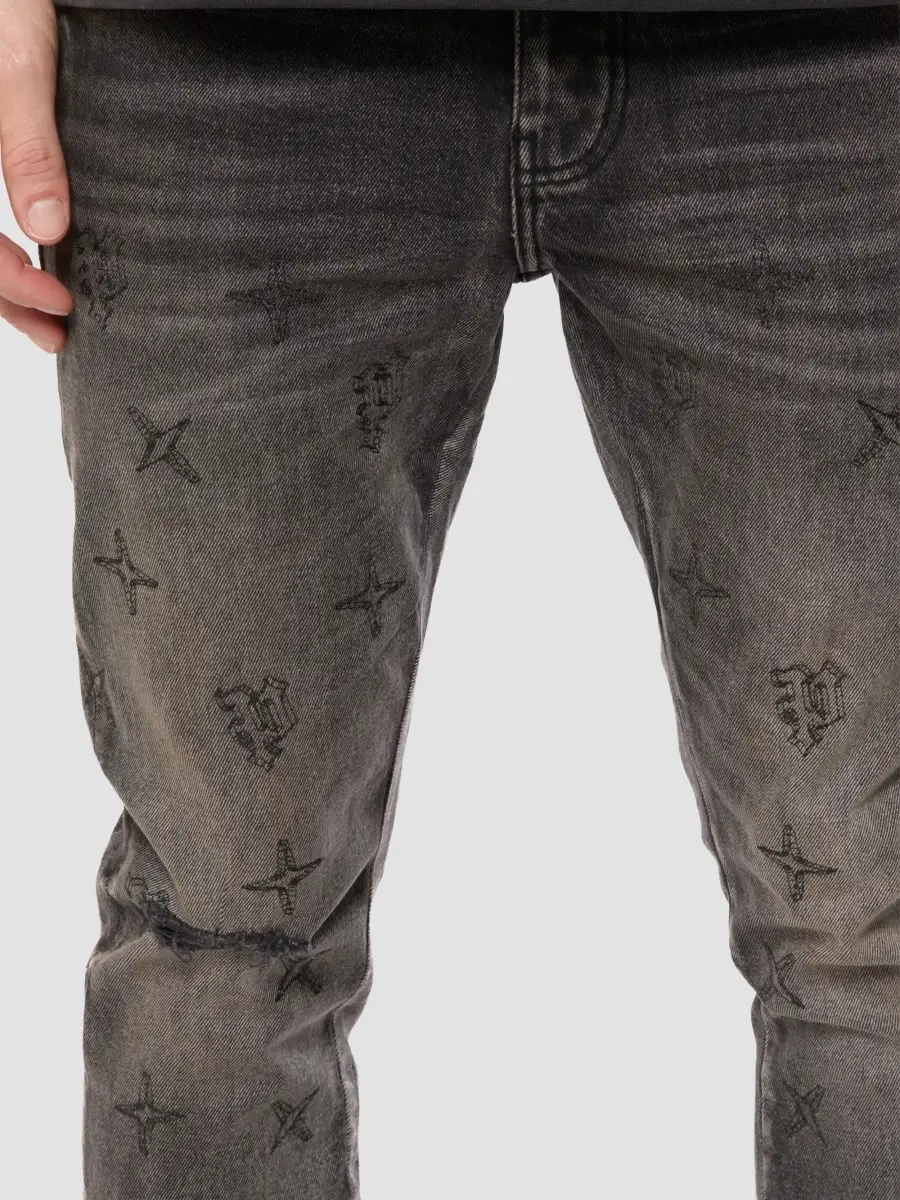 Purple Brand Men's Monogram Distressed Low-Rise Jeans | Thumbnail 4 Purple Brand Men's Monogram Distressed Low-Rise Jeans | Thumbnail 4