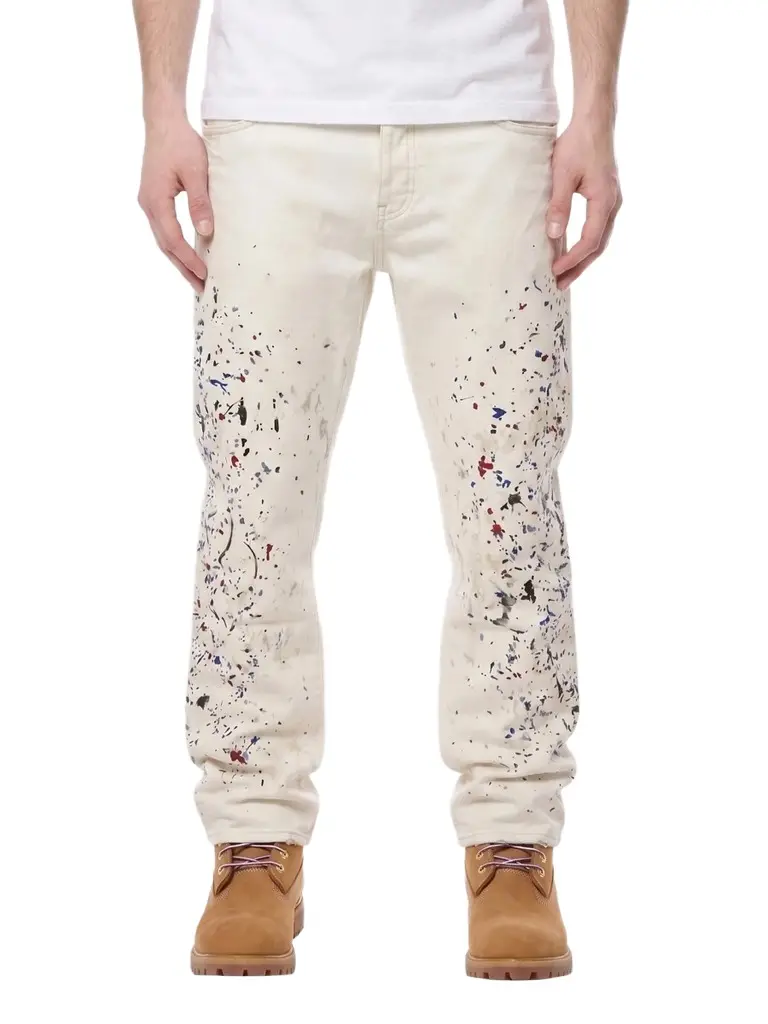 Purple Brand Men's Paint Splatter-Effect Straight-Leg Jeans