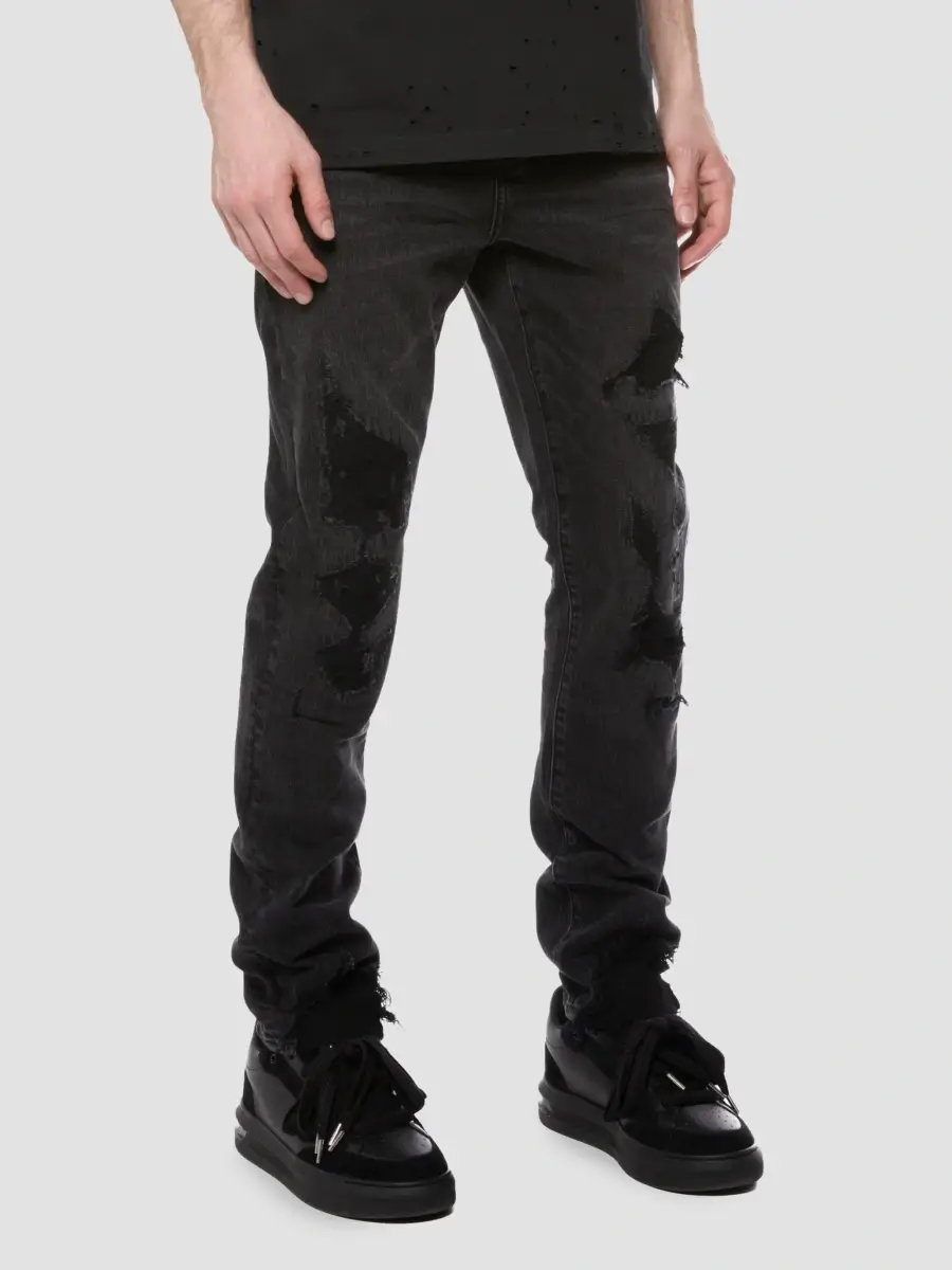 Purple Brand Men's Distressed Vintage Mid-Rise Skinny Jeans | Thumbnail 4 Purple Brand Men's Distressed Vintage Mid-Rise Skinny Jeans | Thumbnail 4