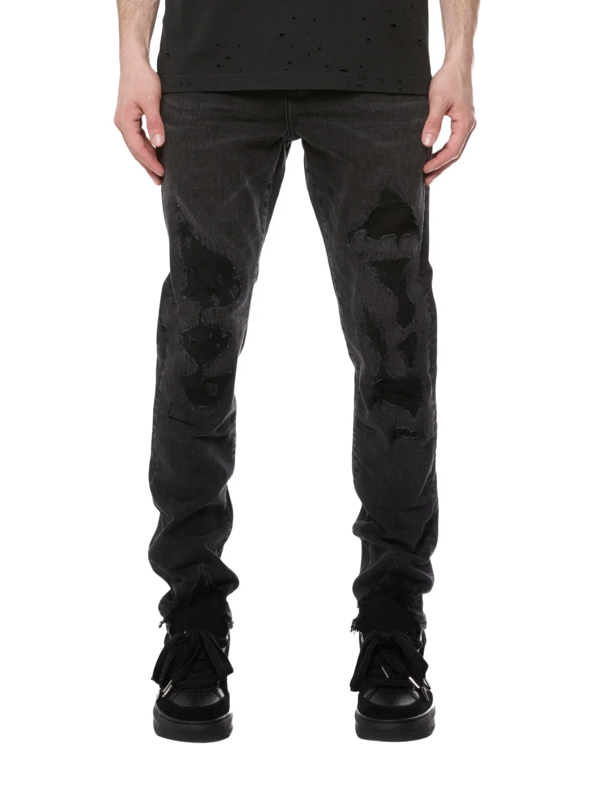 Men's Distressed Vintage Mid-Rise Skinny Jeans Men's Distressed Vintage Mid-Rise Skinny Jeans
