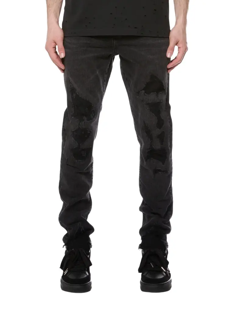 Purple Brand Men's Distressed Vintage Mid-Rise Skinny Jeans