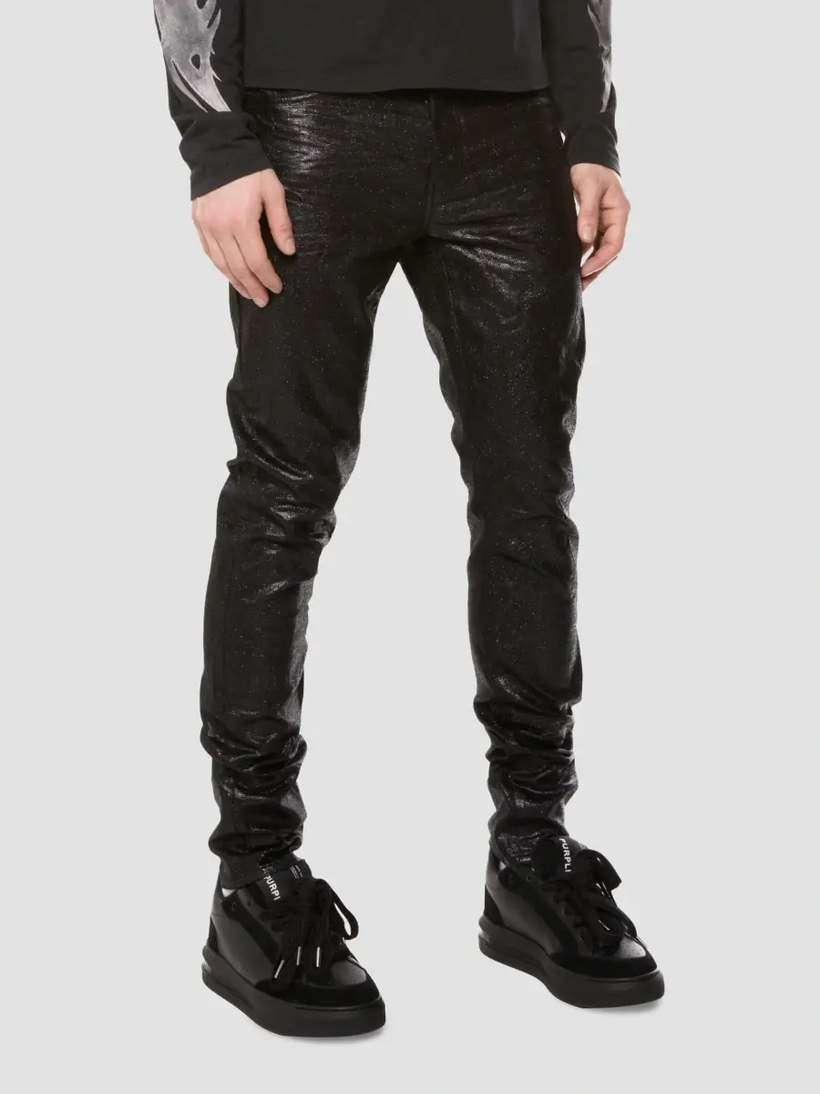Purple Brand Men's Serpentine Coated-Denim Mid-Rise Skinny Jeans | Thumbnail 3 Purple Brand Men's Serpentine Coated-Denim Mid-Rise Skinny Jeans | Thumbnail 3