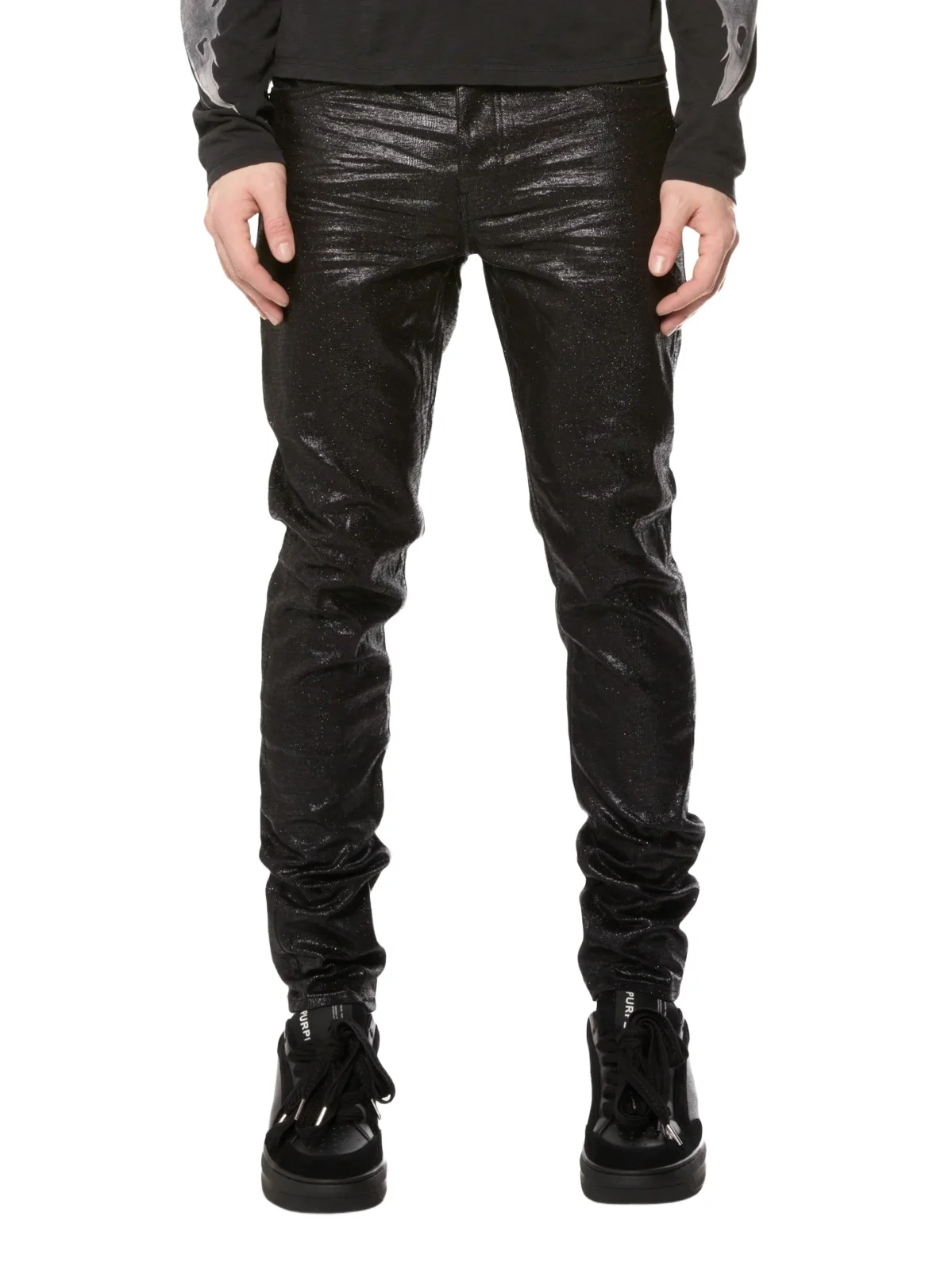 Men's Serpentine Coated-Denim Mid-Rise Skinny Jeans Men's Serpentine Coated-Denim Mid-Rise Skinny Jeans