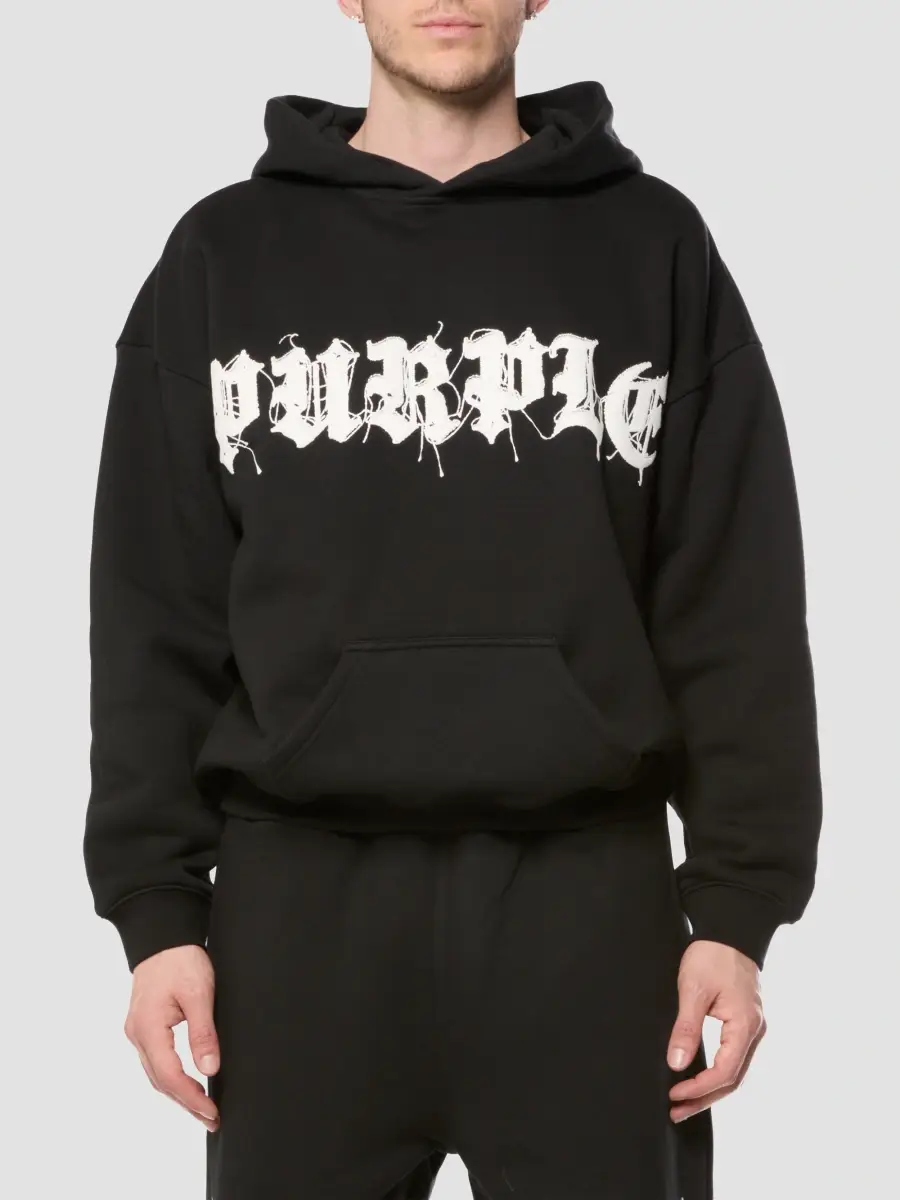 Purple Brand Men's Logo Cotton Fleece Hoodie | Thumbnail 2 Purple Brand Men's Logo Cotton Fleece Hoodie | Thumbnail 2