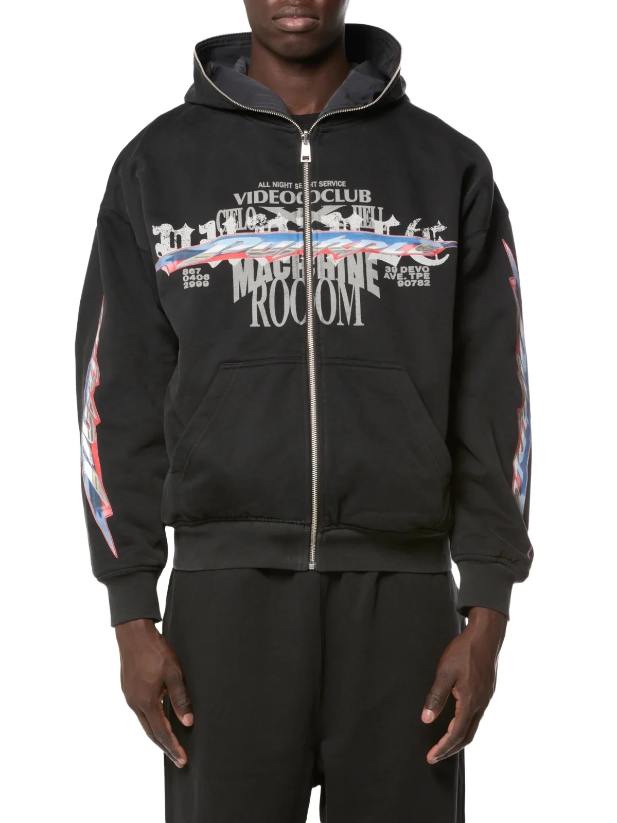 Purple Brand Men's Reversible Cotton Zip-Up Hoodie