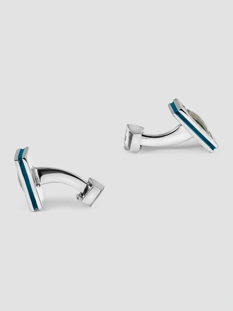 Tateossian Men's RT Quadrato Rhodium-Plated & Swarovski Crystal Cufflinks | Thumbnail 2 Tateossian Men's RT Quadrato Rhodium-Plated & Swarovski Crystal Cufflinks | Thumbnail 2