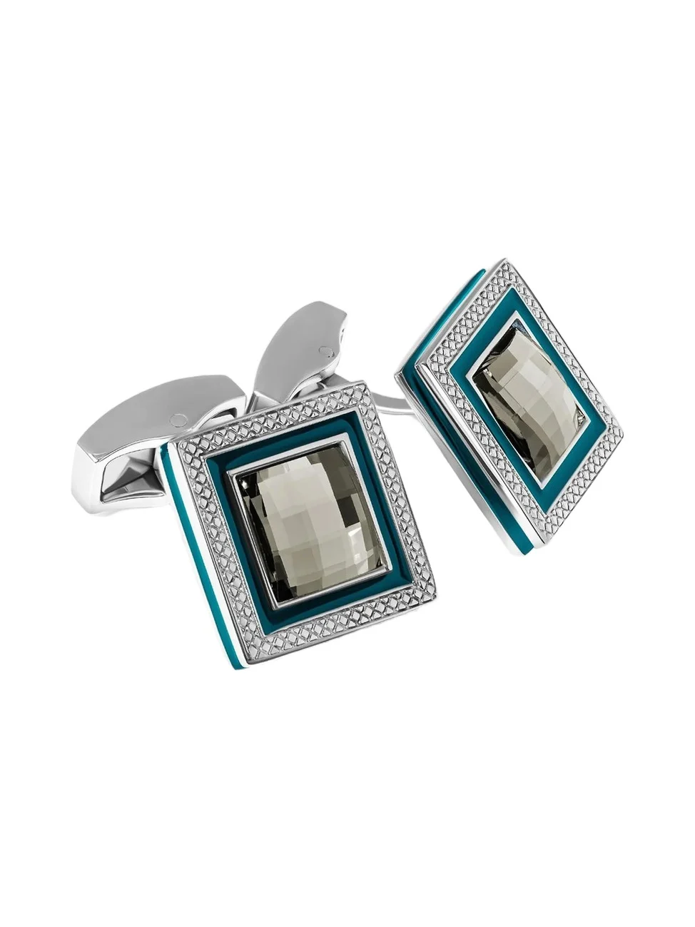 Tateossian Men's RT Quadrato Rhodium-Plated & Swarovski Crystal Cufflinks