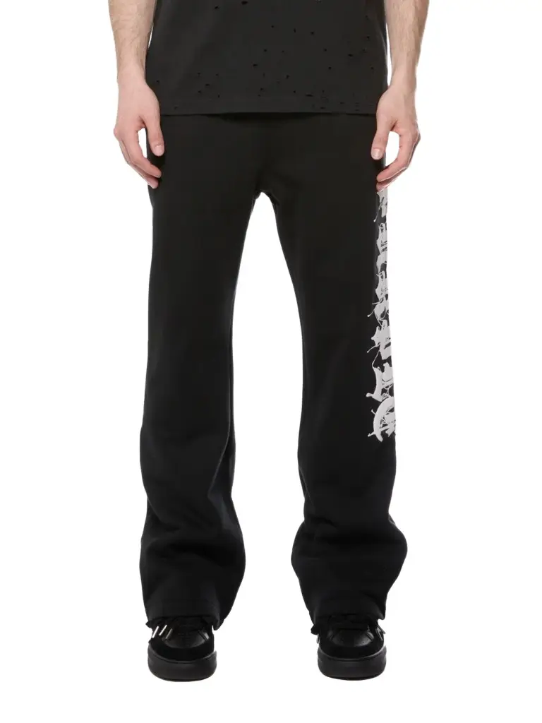 Purple Brand Men's Logo Cotton Mid-Rise Flared Pants
