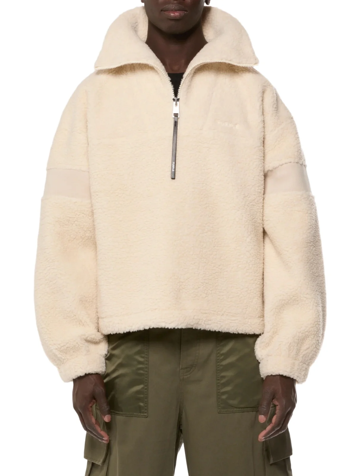 Purple Brand Men's Polar Fleece Half-Zip Sweater
