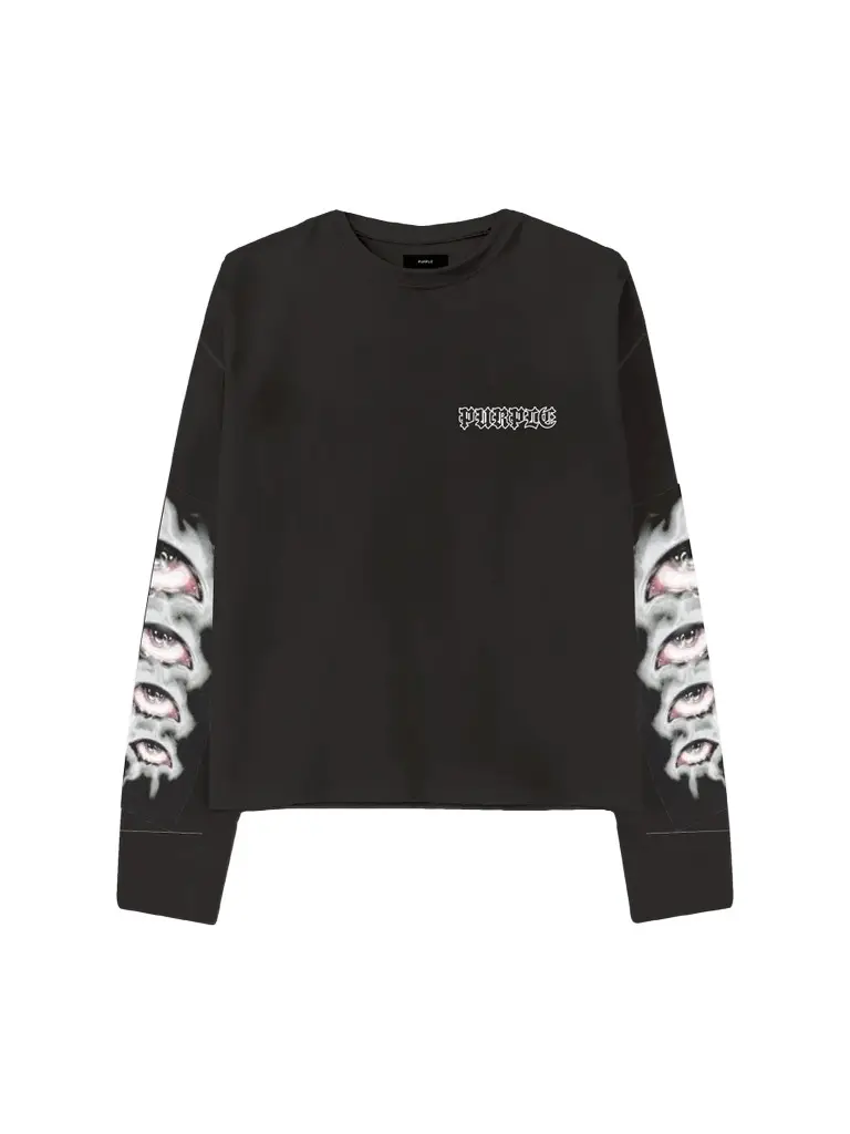 Men's Oversized Crop Cotton Long-Sleeve Crewneck T-Shirt Men's Oversized Crop Cotton Long-Sleeve Crewneck T-Shirt