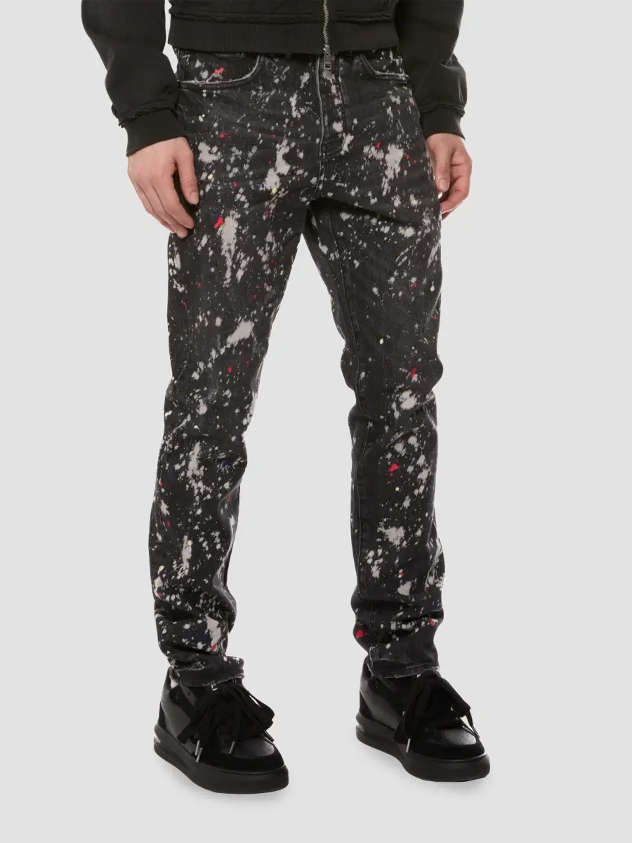 Purple Brand Men's Marble-Effect Mid-Rise Jeans | Thumbnail 3