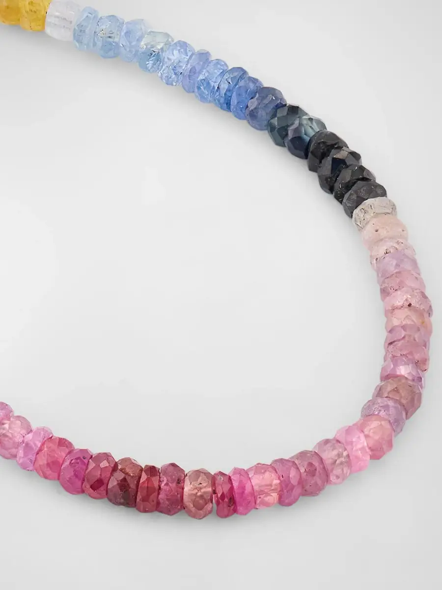 JIA JIA Women's Light Rainbow 14K Yellow Gold & Sapphire Beaded Necklace | Thumbnail 3