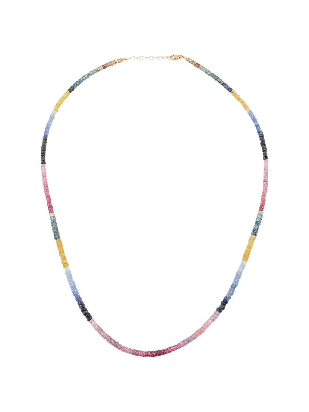 Women's Light Rainbow 14K Yellow Gold & Sapphire Beaded Necklace