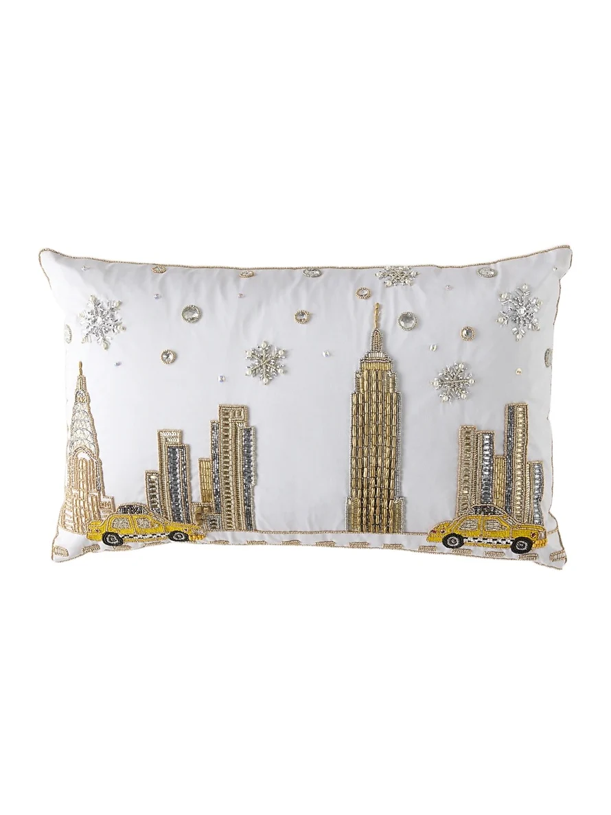 Kim Seybert Empire State 5th Ave Beaded Pillow