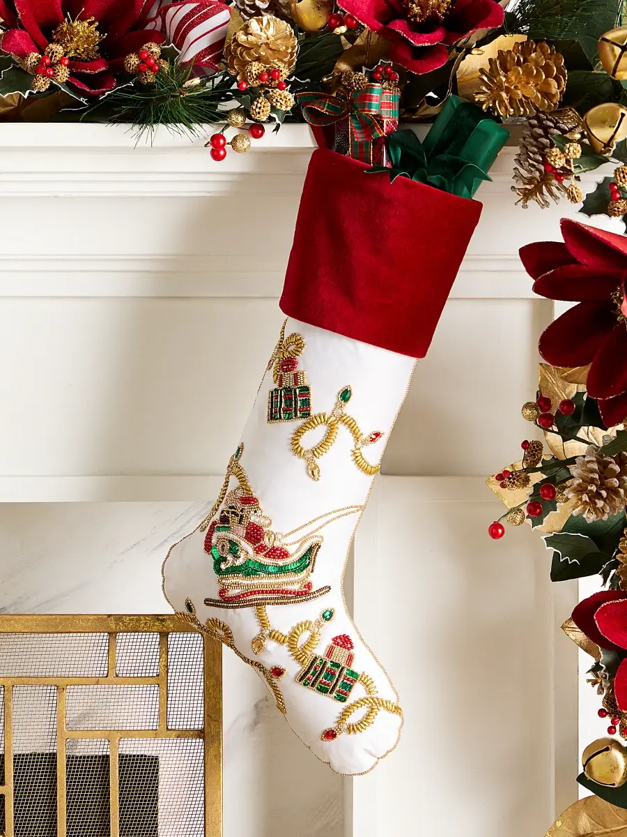 Kim Seybert Holiday Lights Nutcracker Stocking