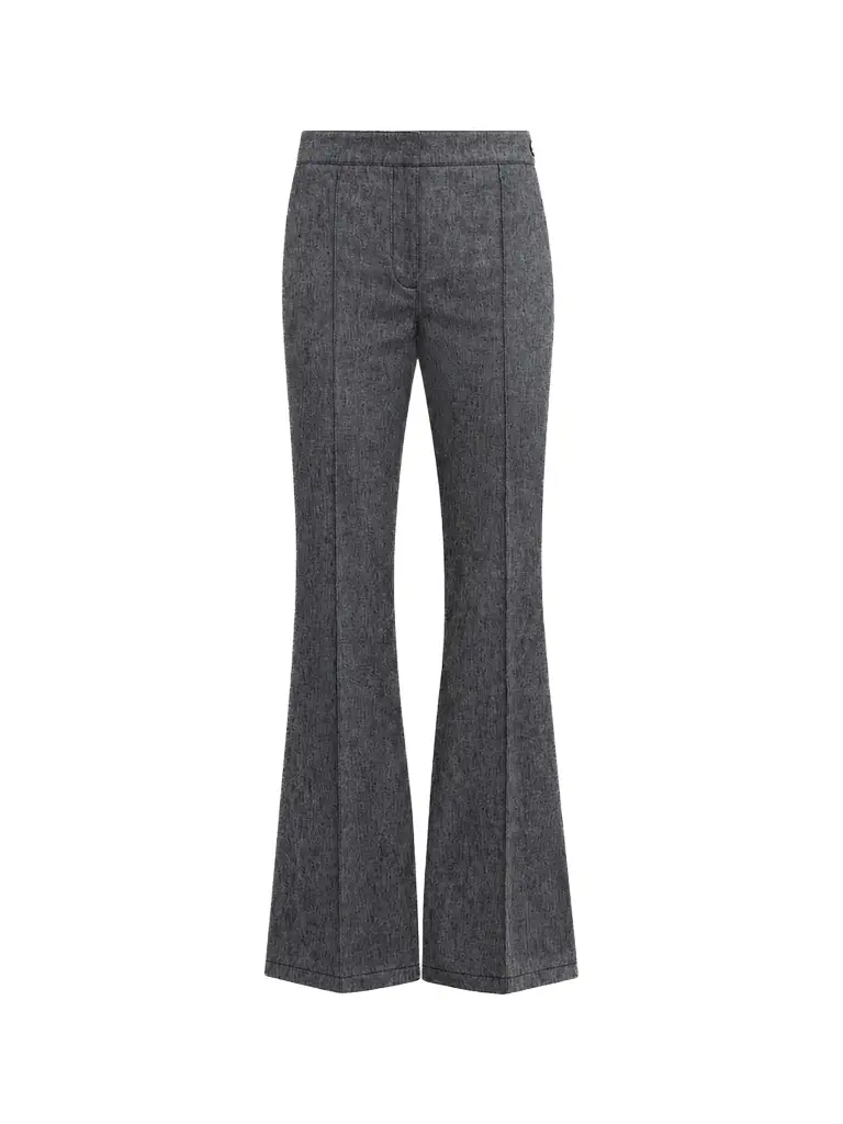Women's Lola Denim Stretch Crepe Cropped Flare Trousers Women's Lola Denim Stretch Crepe Cropped Flare Trousers