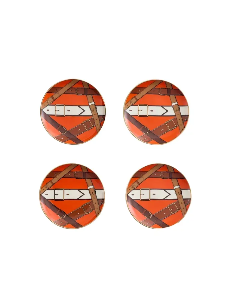 Saville 4-Piece Porcelain Coaster Set